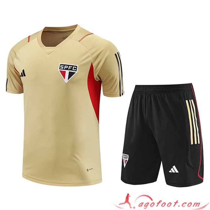 Ensemble Training T-Shirts + Shorts Sao Paulo FC Brune 2023/2024
