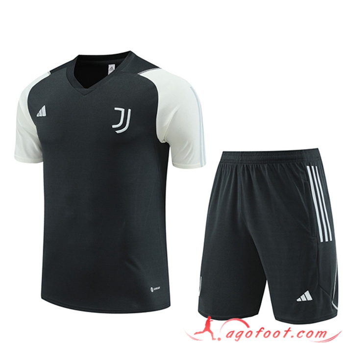 Ensemble Training T-Shirts + Shorts Juventus Gris Foncé 2023/2024