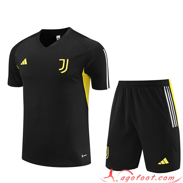 Ensemble Training T-Shirts + Shorts Juventus Noir 2023/2024