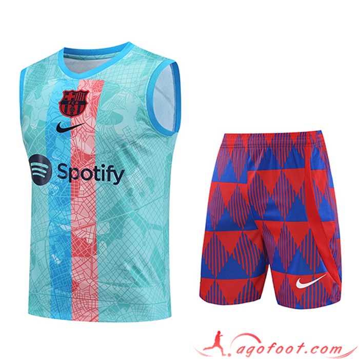Ensemble Training Debardeur + Shorts FC Barcelone Bleu Clair 2023/2024
