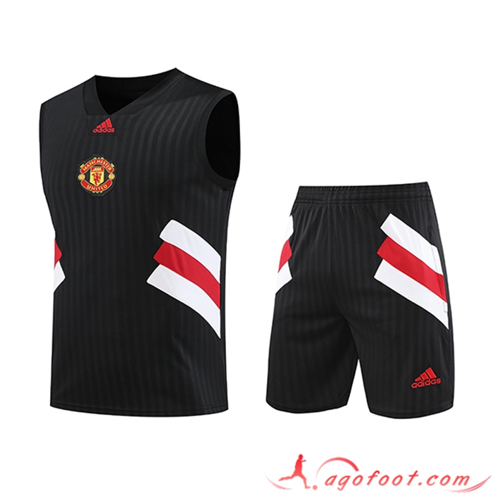 Ensemble Training Debardeur + Shorts Manchester United Noir 2023/2024 -02