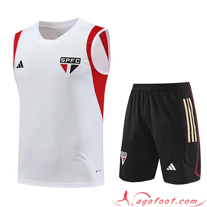 Ensemble Training Debardeur + Shorts Sao Paulo FC Blanc 2023/2024