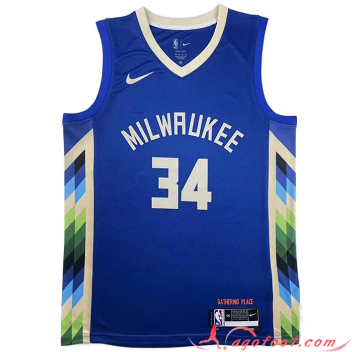 Maillot Milwaukee Bucks (ANTETOKOUNMPO #34) 2023/24 Bleu