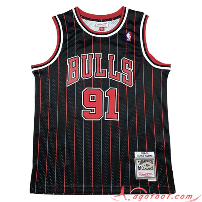 Maillot Chicago Bulls (RODMAN #91) 2023/24 Noir/Rouge