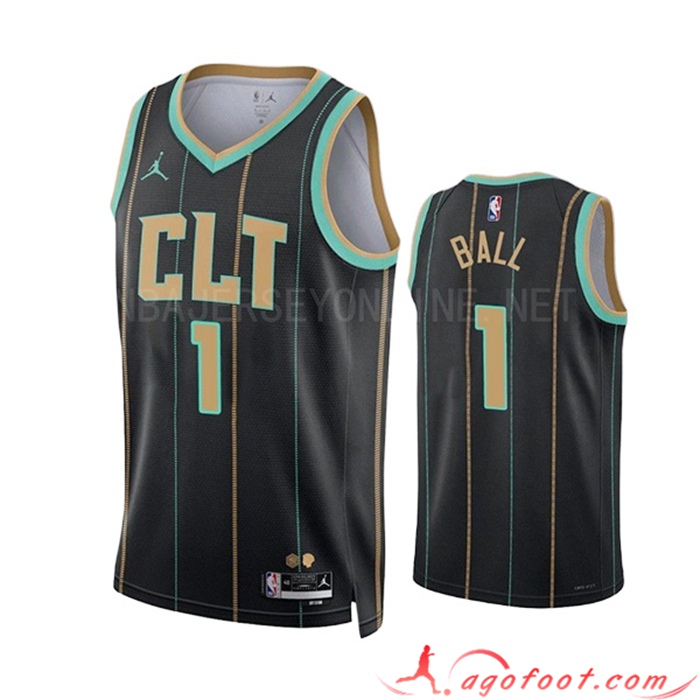 Maillot Charlotte Hornets (BALL #1) 2023/24 Noir