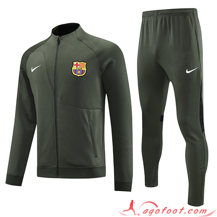 Ensemble Survetement de Foot - Veste FC Barcelone Vert 2023/2024