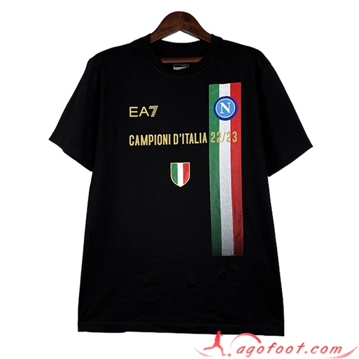 SSC Naples Italian Champions T-Shirt Noir 2022/2023