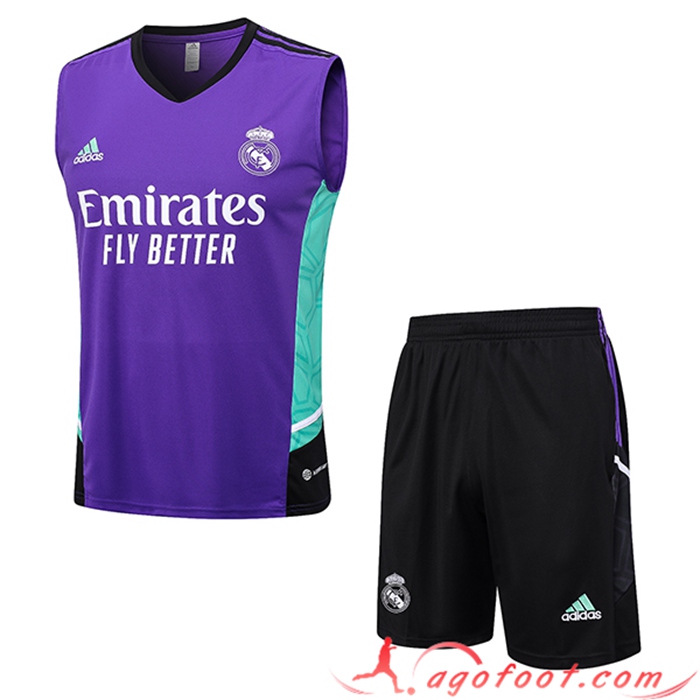 Ensemble Training Debardeur + Shorts Real Madrid Pourpre 2023/2024 -02