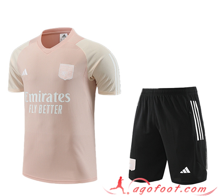 Ensemble Training T-Shirts + Shorts Lyon Rose 2023/2024 -02