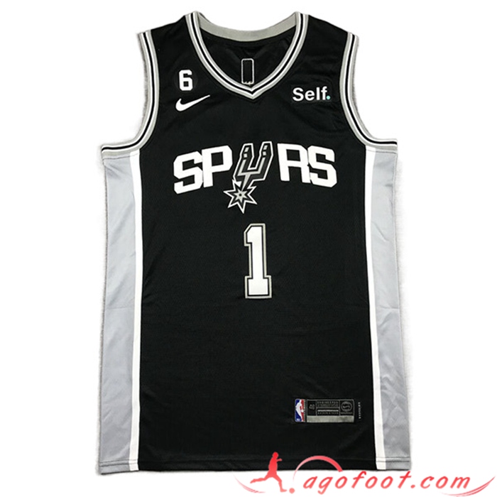 Maillot San Antonio Spurs (WEMBANYAMA #1) 2023/24 Noir