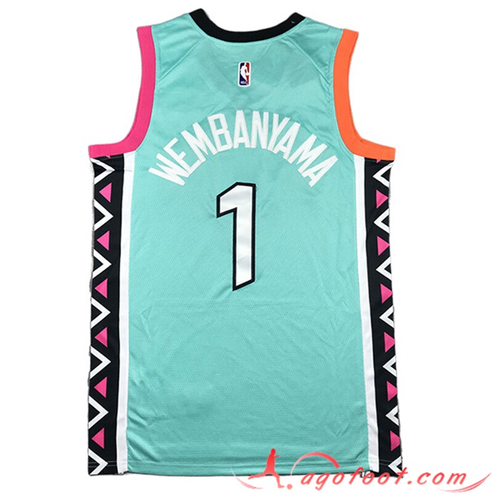 Créer Un Maillot San Antonio Spurs (WEMBANYAMA #1) 2023/24 Vert Pas Chere