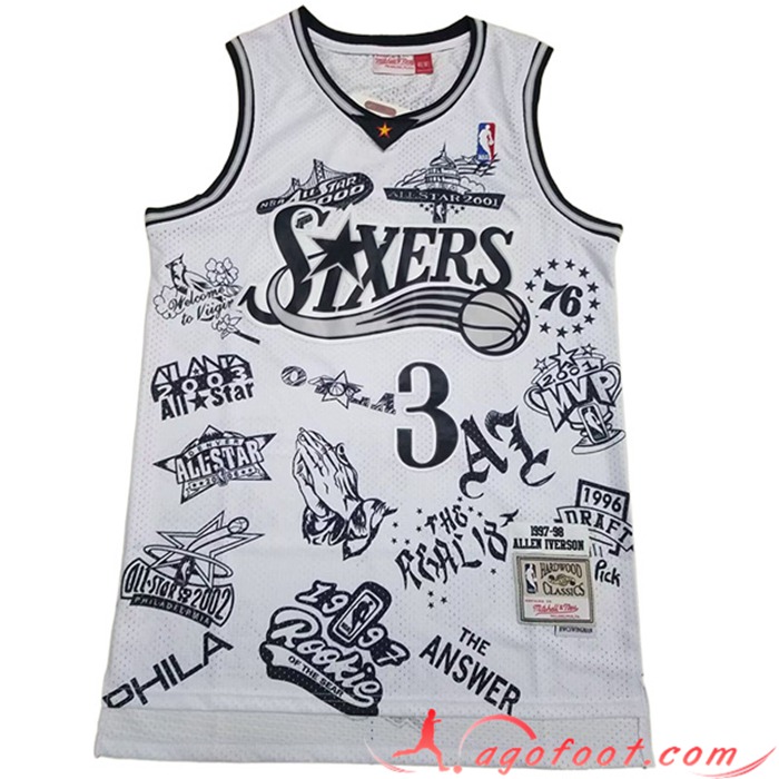 Maillot Philadelphia 76ers (IVERSON #3) 2023/24 Noir/Blanc
