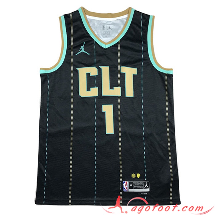 Maillot Charlotte Hornets (BALL #1) 2023/24 Noir -02