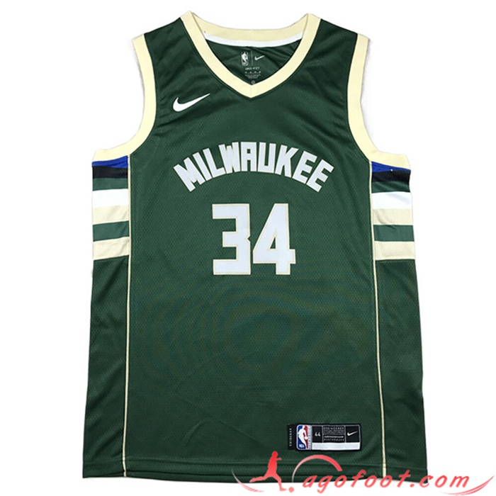 Maillot Milwaukee Bucks (ANTETOKOUNMPO #34) 2023/24 Vert