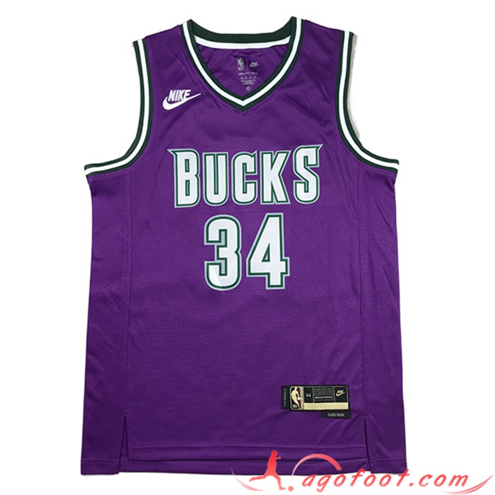 Maillot Milwaukee Bucks (ANTETOKOUNMPO #34) 2023/24 Pourpre