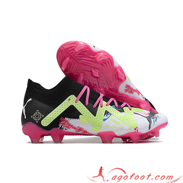PUMA Chaussures de Foot Future Ultimate FG Noir/Blanc/Rose