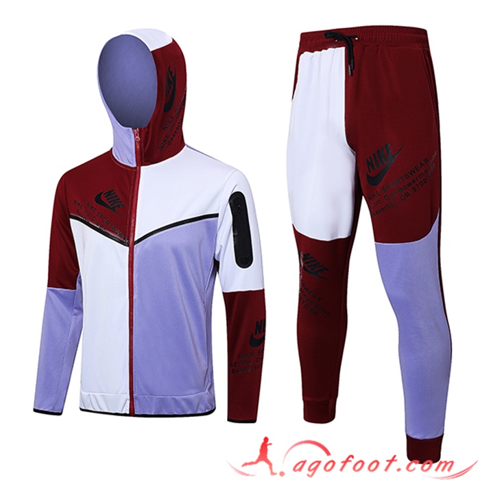 Ensemble Survetement Veste A Capuche Coupe-Vent Nike Pourpre 2023/2024