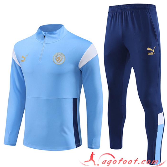 Ensemble Survetement de Foot Manchester City Bleu Clair 2023/2024