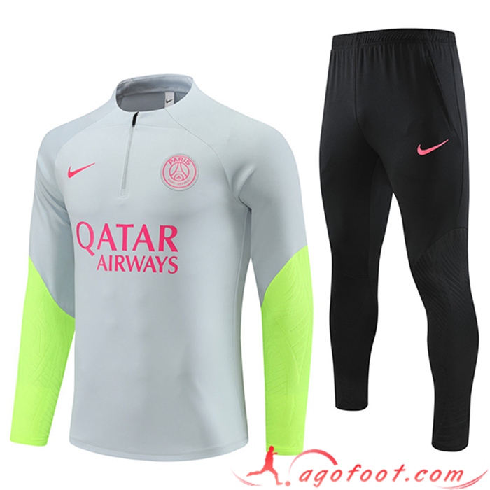 Ensemble Survetement de Foot PSG Gris Clair 2023/2024