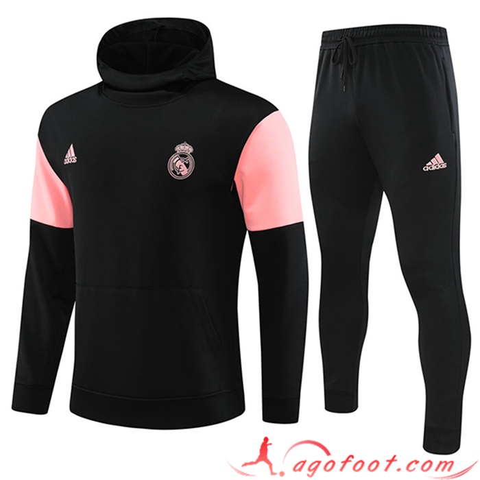 Ensemble Survetement Veste A Capuche Real Madrid Noir 2023/2024 -02