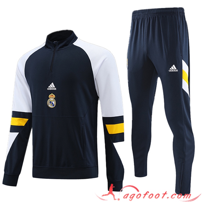 Ensemble Survetement de Foot Real Madrid Bleu Marine 2023/2024