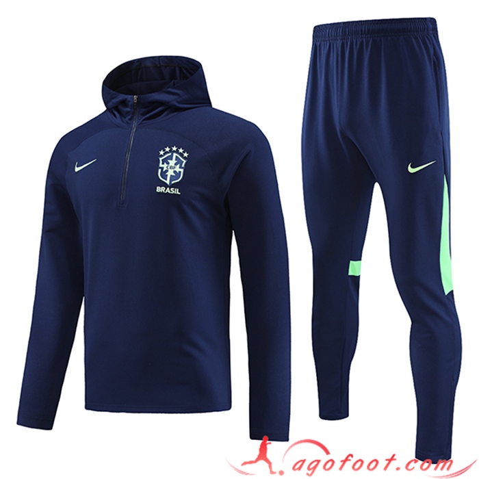 Ensemble Survetement Veste A Capuche Brésil Bleu Marine 2023/2024