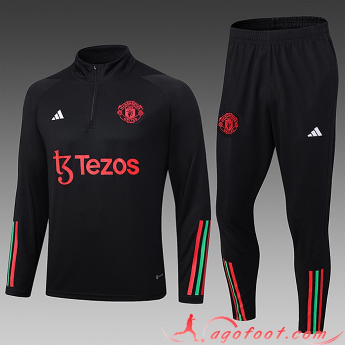 Ensemble Survetement de Foot Manchester United Enfant Noir 2023/2024 -02