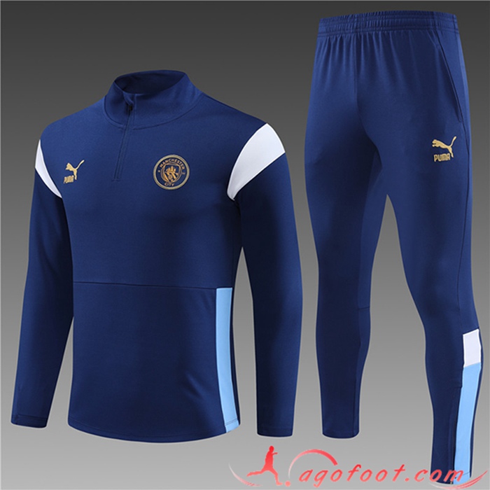 Ensemble Survetement de Foot Manchester City Enfant Bleu Marine 2023/2024