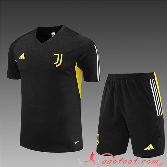 Ensemble Training T-Shirts + Shorts Juventus Enfant Noir 2023/2024