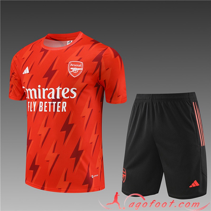 Ensemble Training T-Shirts + Shorts Arsenal Enfant Orange 2023/2024