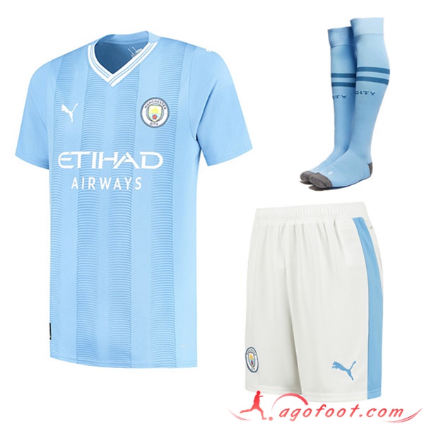 Ensemble Maillot Manchester City Domicile (Short + Chaussettes) 2023/2024