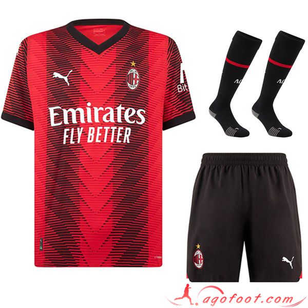 Ensemble Maillot Milan AC Domicile (Short + Chaussettes) 2023/2024