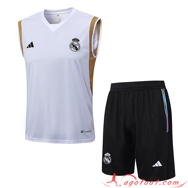 Ensemble Training Debardeur + Shorts Real Madrid Blanc 2023/2024 -03