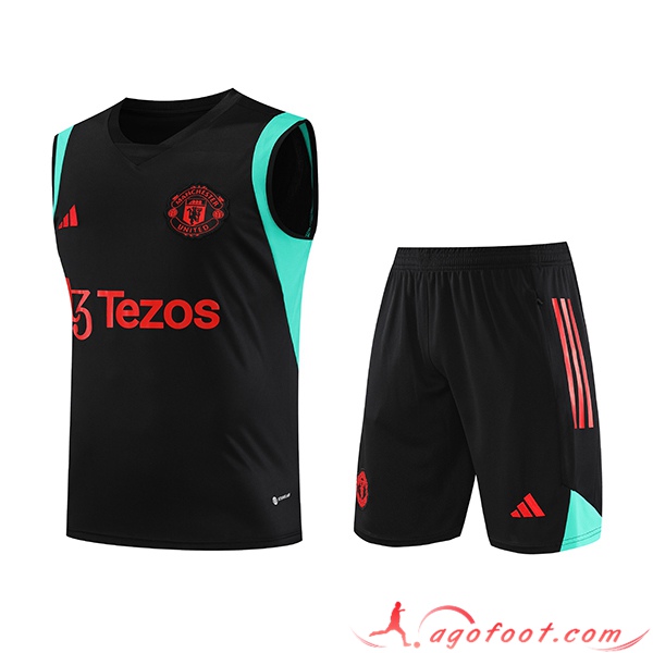 Ensemble Training Debardeur + Shorts Manchester United Noir 2023/2024 -04