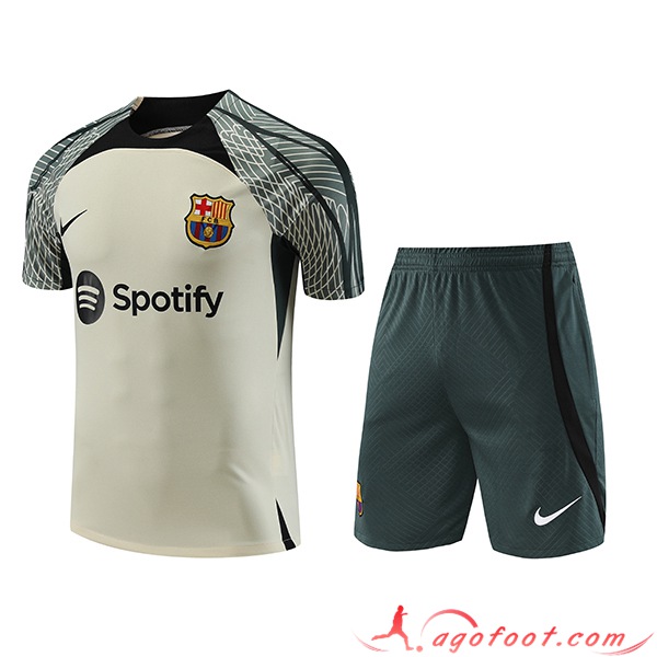 Ensemble Training T-Shirts + Shorts Jordan FC Barcelone Vert 2023/2024