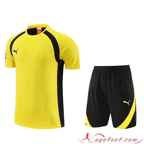 Ensemble Training T-Shirts + Shorts Puma Jaune 2023/2024