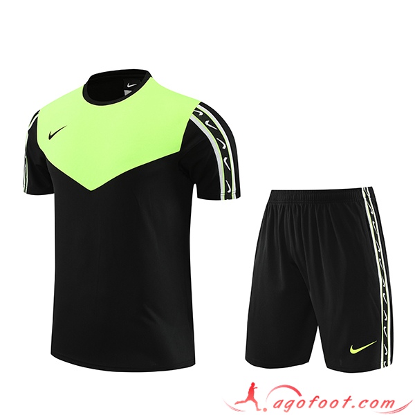 Ensemble Training T-Shirts + Shorts Nike Noir/Vert 2023/2024