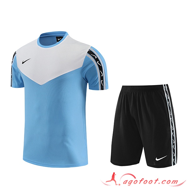Ensemble Training T-Shirts + Shorts Nike Bleu/Blanc 2023/2024