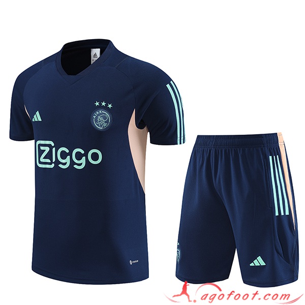 Ensemble Training T-Shirts + Shorts Ajax Bleu 2023/2024