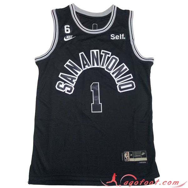 Maillot San Antonio Spurs (WEMBANYAMA #1) 2023/24 Noir -03