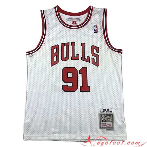 Maillot Chicago Bulls (RODMAN #91) 2023/24 Blanc