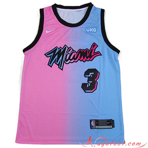 Maillot Miami Heat (WADE #3) 2023/24 Bleu/Rose