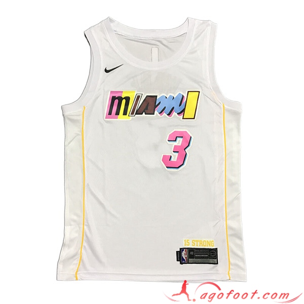 Maillot Miami Heat (WADE #3) 2023/24 Blanc -03