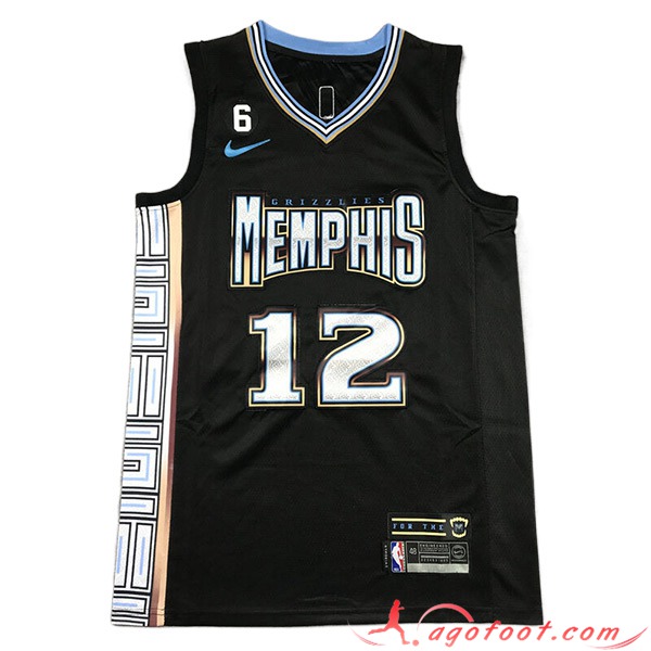 Maillot Memphis Grizzlies (MORANT #12) 2023/24 Noir -02