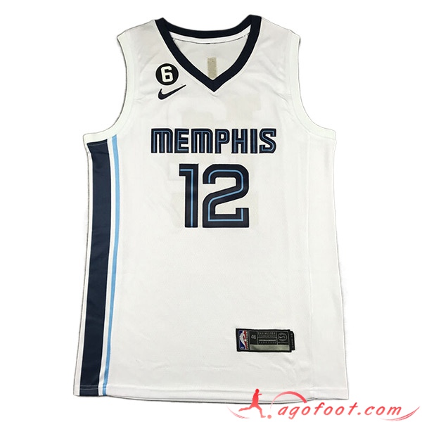 Maillot Memphis Grizzlies (MORANT #12) 2023/24 Blanc -02
