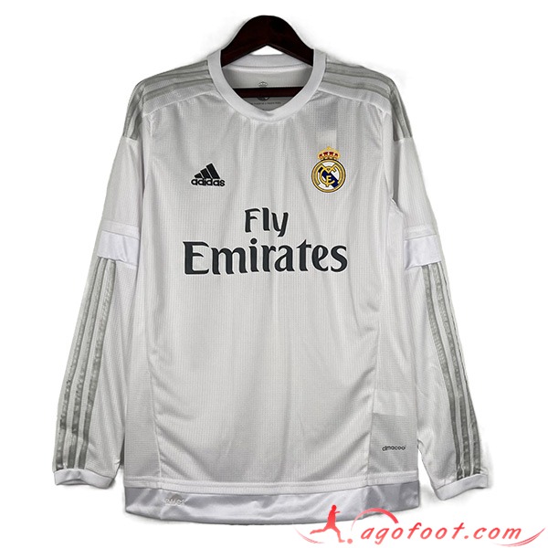 Maillot de Foot Real Madrid Retro Domicile Manches Longues 2015/2016