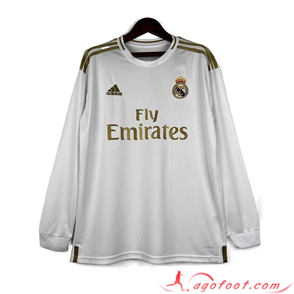 Maillot de Foot Real Madrid Retro Domicile Manches Longues 2019/2020