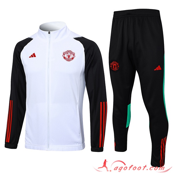 Ensemble Survetement de Foot - Veste Manchester United Blanc 2023/2024
