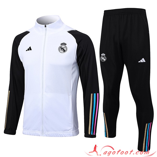Ensemble Survetement de Foot - Veste Real Madrid Blanc 2023/2024