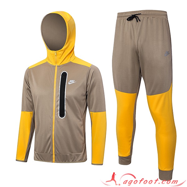Ensemble Survetement Veste A Capuche Coupe-Vent Nike Brune 2023/2024